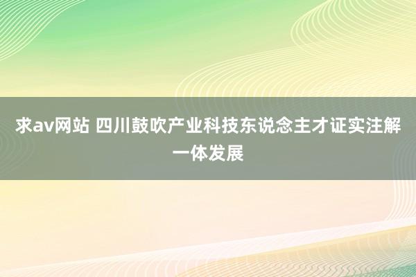 求av网站 四川鼓吹产业科技东说念主才证实注解一体发展