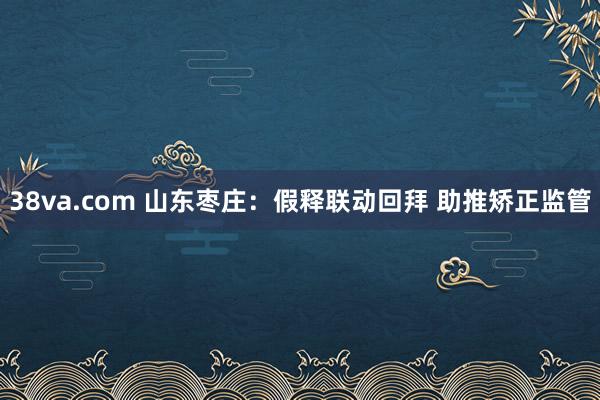 38va.com 山东枣庄：假释联动回拜 助推矫正监管