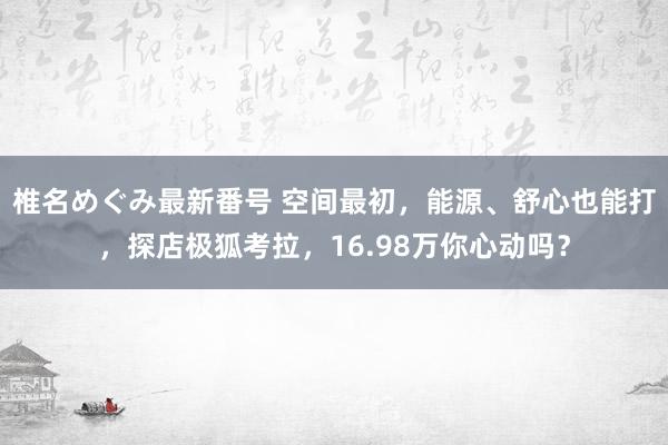 椎名めぐみ最新番号 空间最初，能源、舒心也能打，探店极狐考拉，16.98万你心动吗？