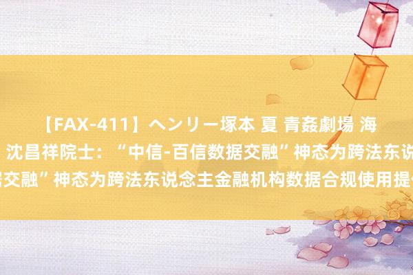 【FAX-411】ヘンリー塚本 夏 青姦劇場 海・山・川 ハマり狂う男女 沈昌祥院士：“中信-百信数据交融”神态为跨法东说念主金融机构数据合规使用提供样本