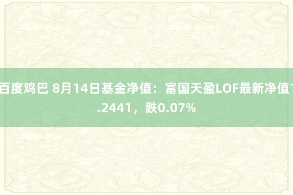 百度鸡巴 8月14日基金净值：富国天盈LOF最新净值1.2441，跌0.07%